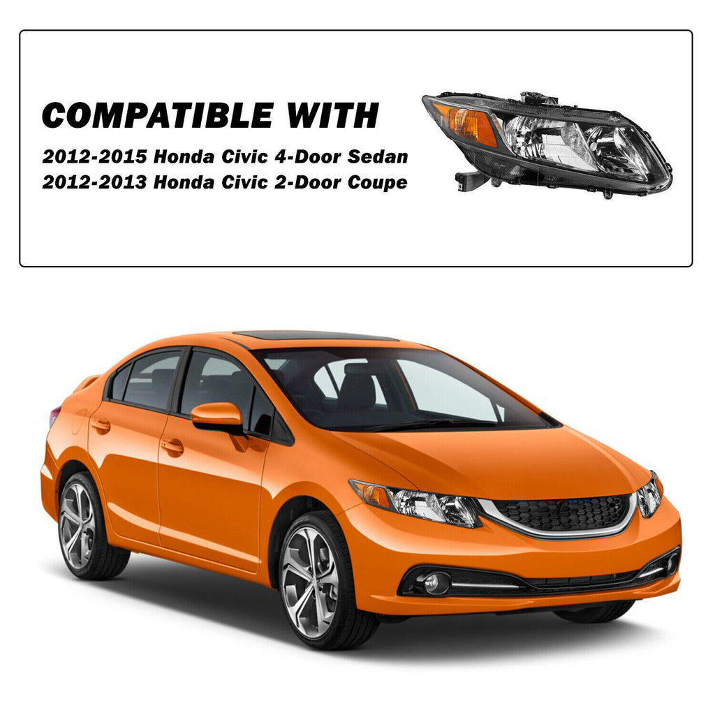 [Factory Style] For 2012-2015 Honda Civic Sedan 12-13 Coupe Right Side Headlight