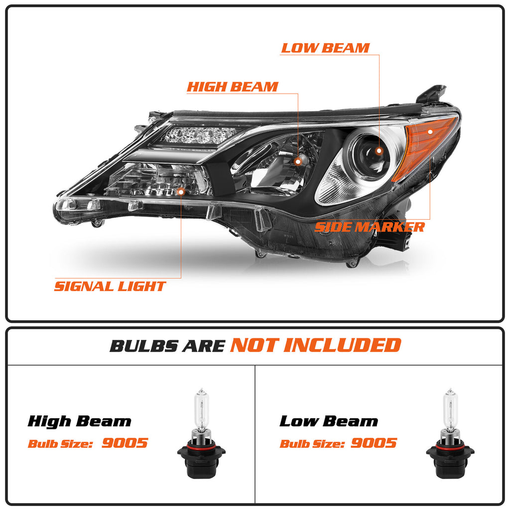 For 2013 2014 2015 Toyota RAV4 RAV-4 Headlight Headlamp Left Driver Side 13-15