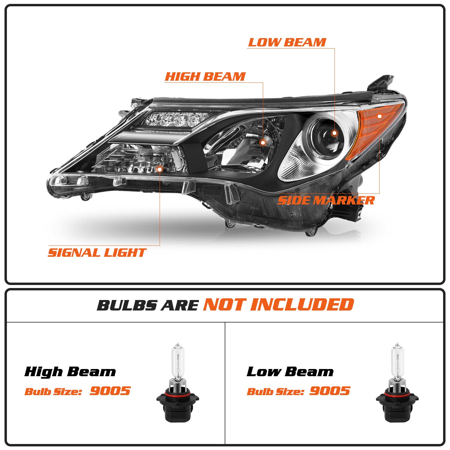 For 2013 2014 2015 Toyota RAV4 RAV-4 Headlight Headlamp Left Driver Side 13-15