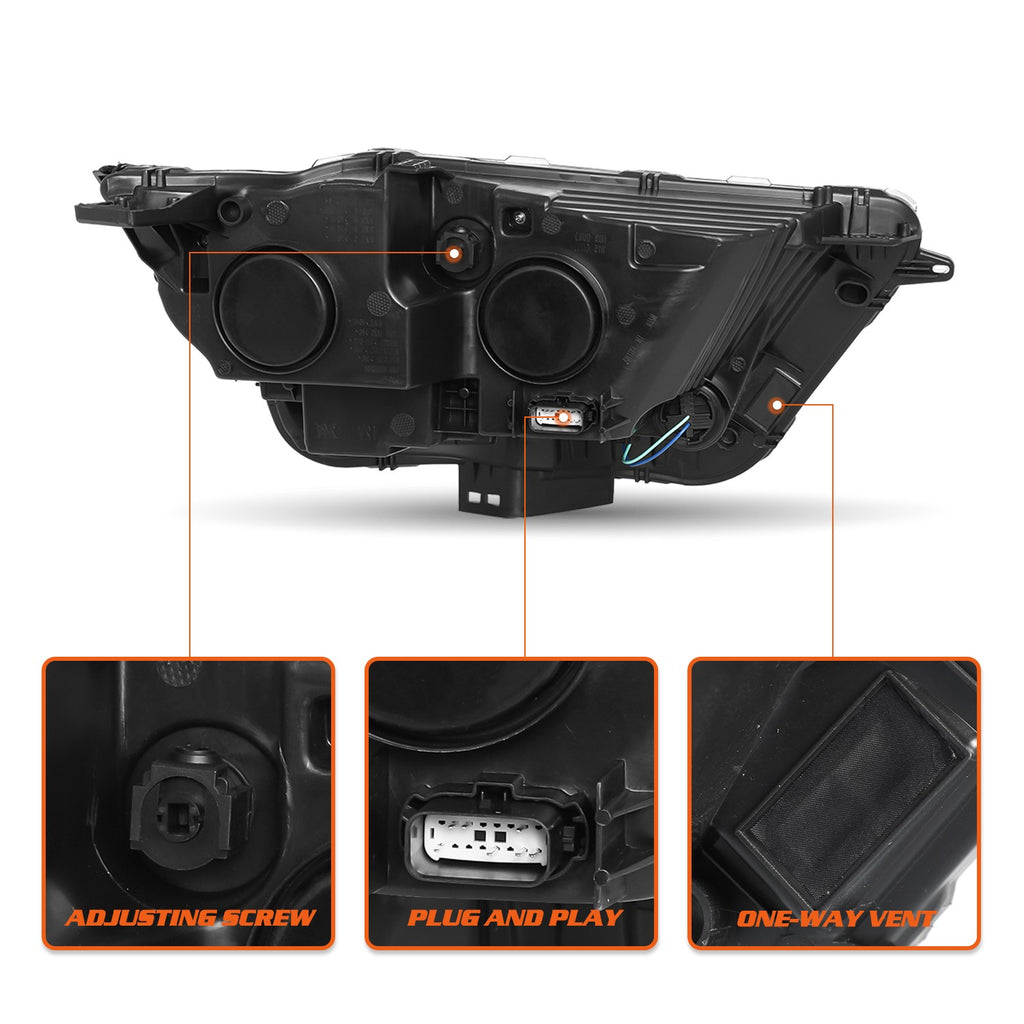 For 2015 2016 2017 2018 Ford Edge Halogen Headlight Assembly Headlamp