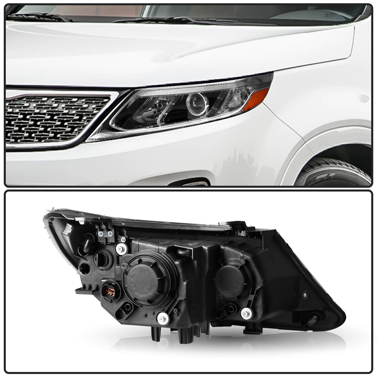 For 2014 2015 Kia Sorento EX SX LED DRL Projector Headlights Assembly w/bulbs