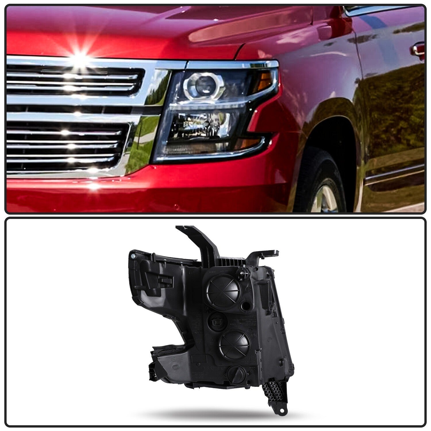 Projector Headlights w/LED DRL For 2015-2020 Chevy Tahoe Suburban Headlamps L&R