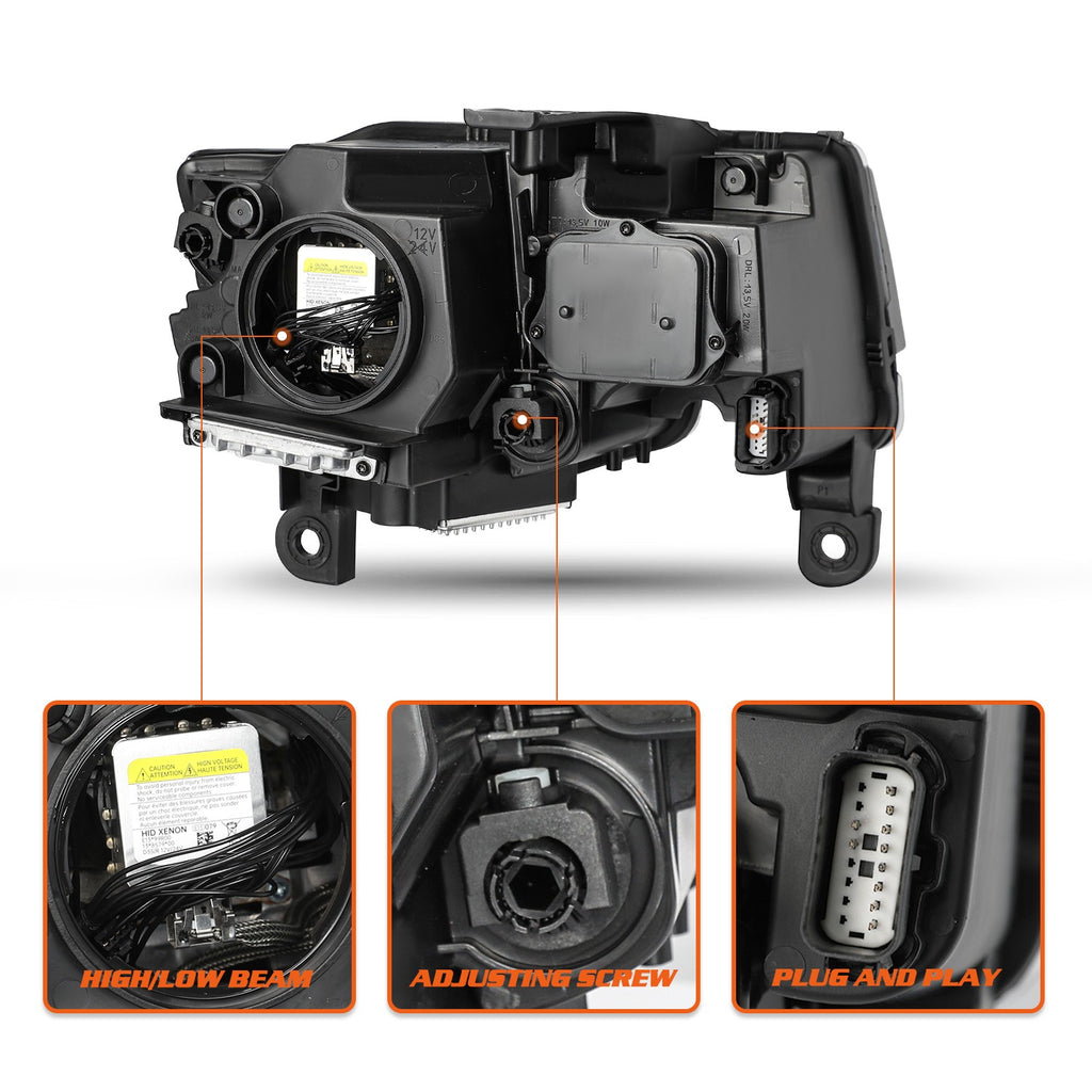 HID Xenon Headlight Assembly For 2017-2021 Jeep Grand Cherokee Driver Left