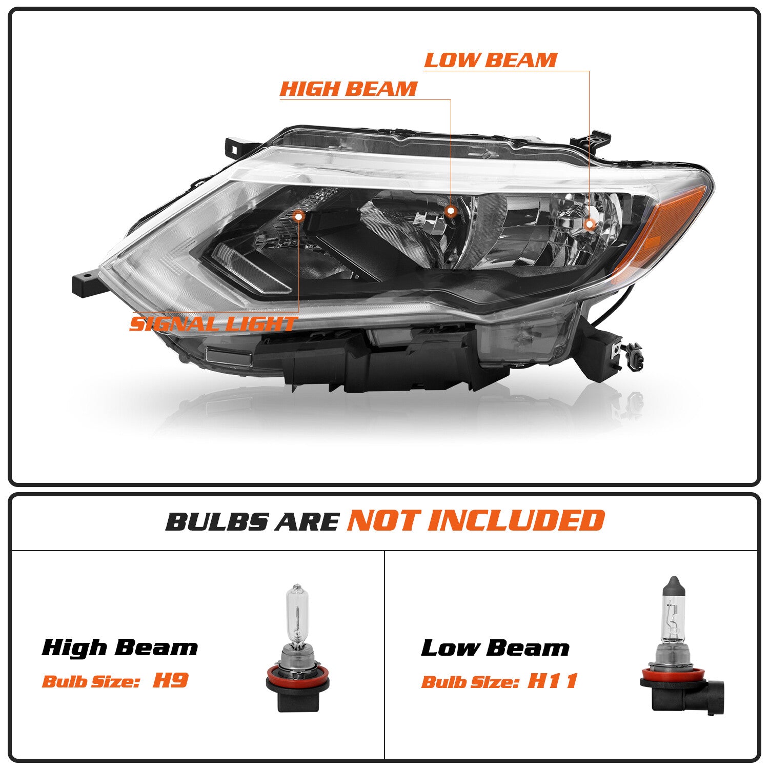 LH For 2017 2018 2019 Nissan Rogue w/LED DRL Left Driver Headlight Headlamp