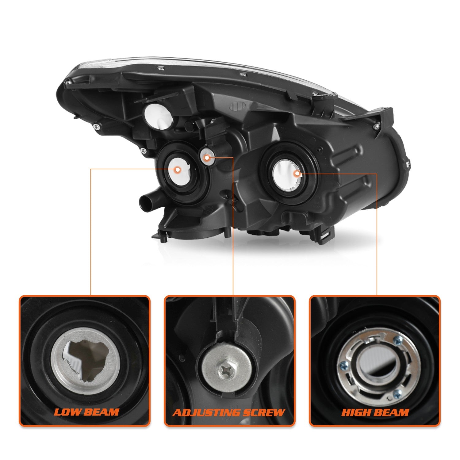 For 2008-2013 Nissan Rogue 2014-2015 Rogue Select Halogen Headlights Lamps Pair