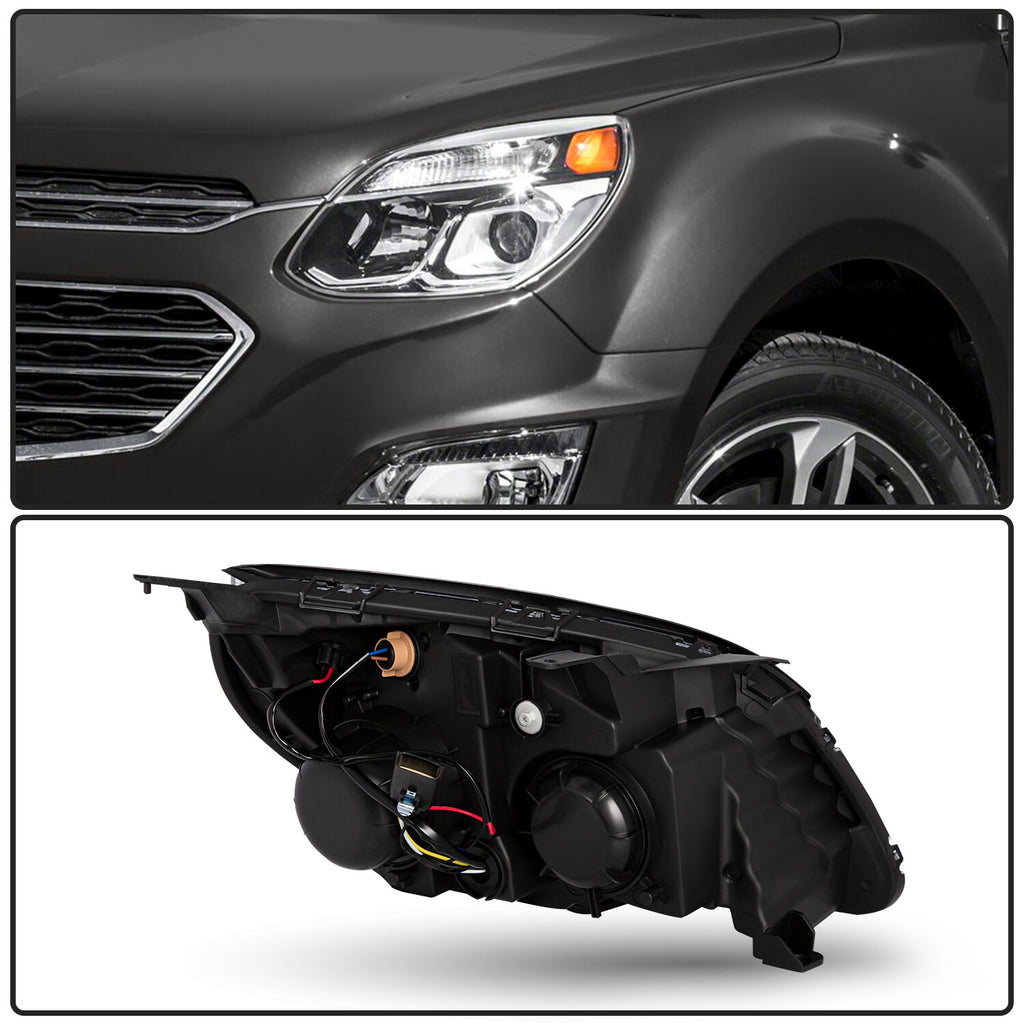 For 2016 2017 Chevy Equinox Factory Halogen Chrome Headlight 16 17 Headlamp Pair