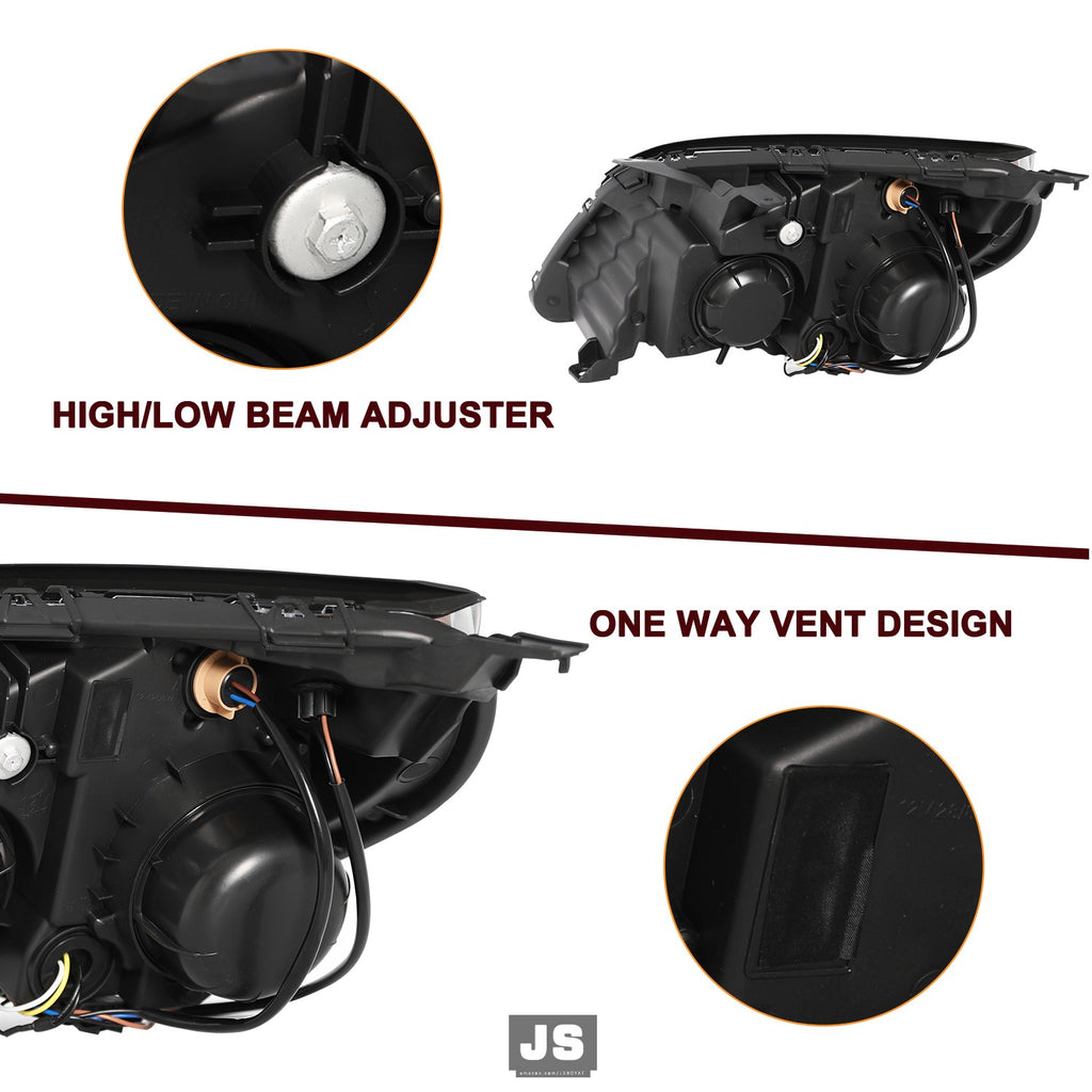 For 2010-2015 Chevy Equinox LS / LT Halogen Chrome Headlights LH+RH w/ Bulbs