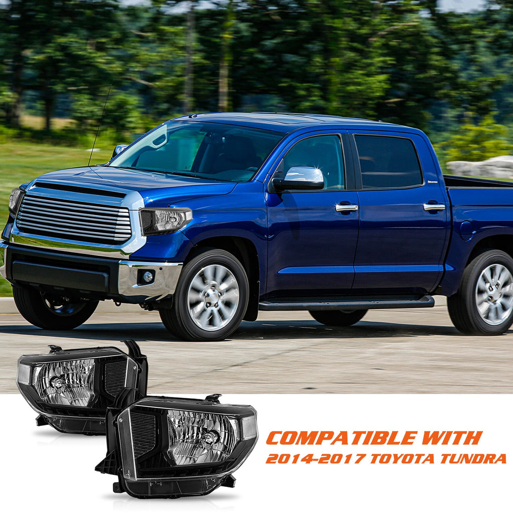 For 2014-2017 Toyota Tundra Left and Right With Level Adjuster 2Pc Headlight Set