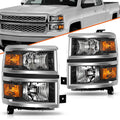 Headlights For 2014-2015 Chevy Silverado 1500 Pickup Headlamps Assembly Sets