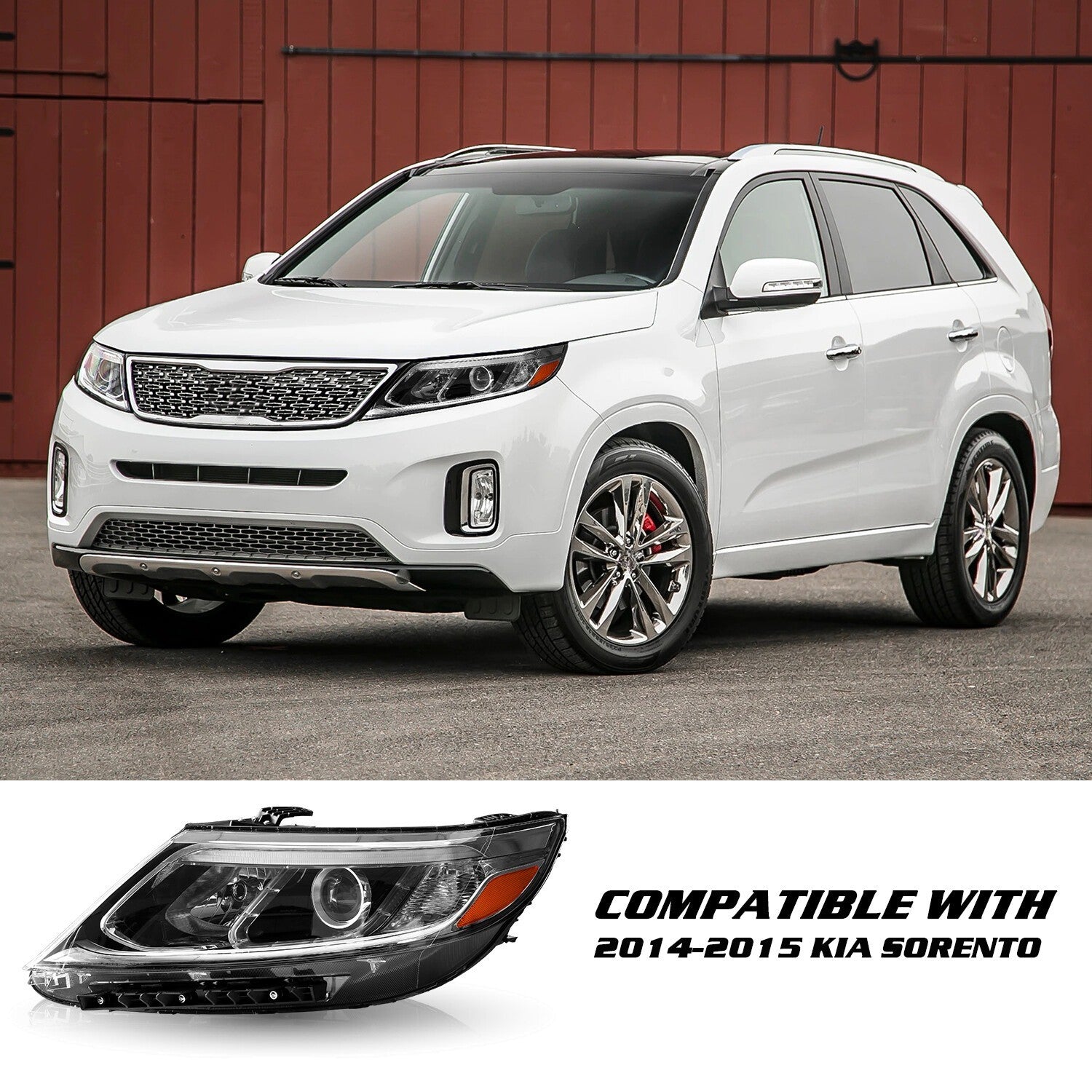 Headlight for 2014 2015 Kia Sorento LX LED DRL Projector Left Driver Side