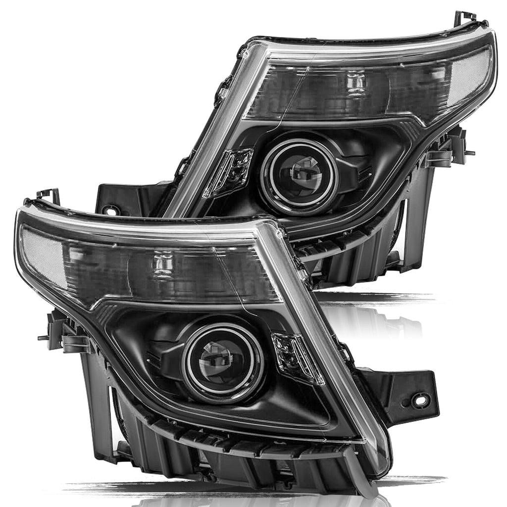 For 2011 2013 2014 2015 Ford Explorer Halogen Projector Headlight Set W/bulb