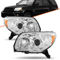 For 2006 2007 2008 2009 Toyota 4Runner Chrome Headlights Amber Lamps Pair