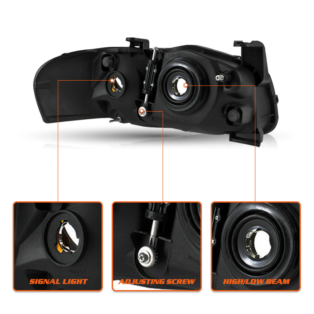 For 2004-2006 Nissan Sentra Base LE S XE SE-R 4Door Black Headlights Lamps Pair