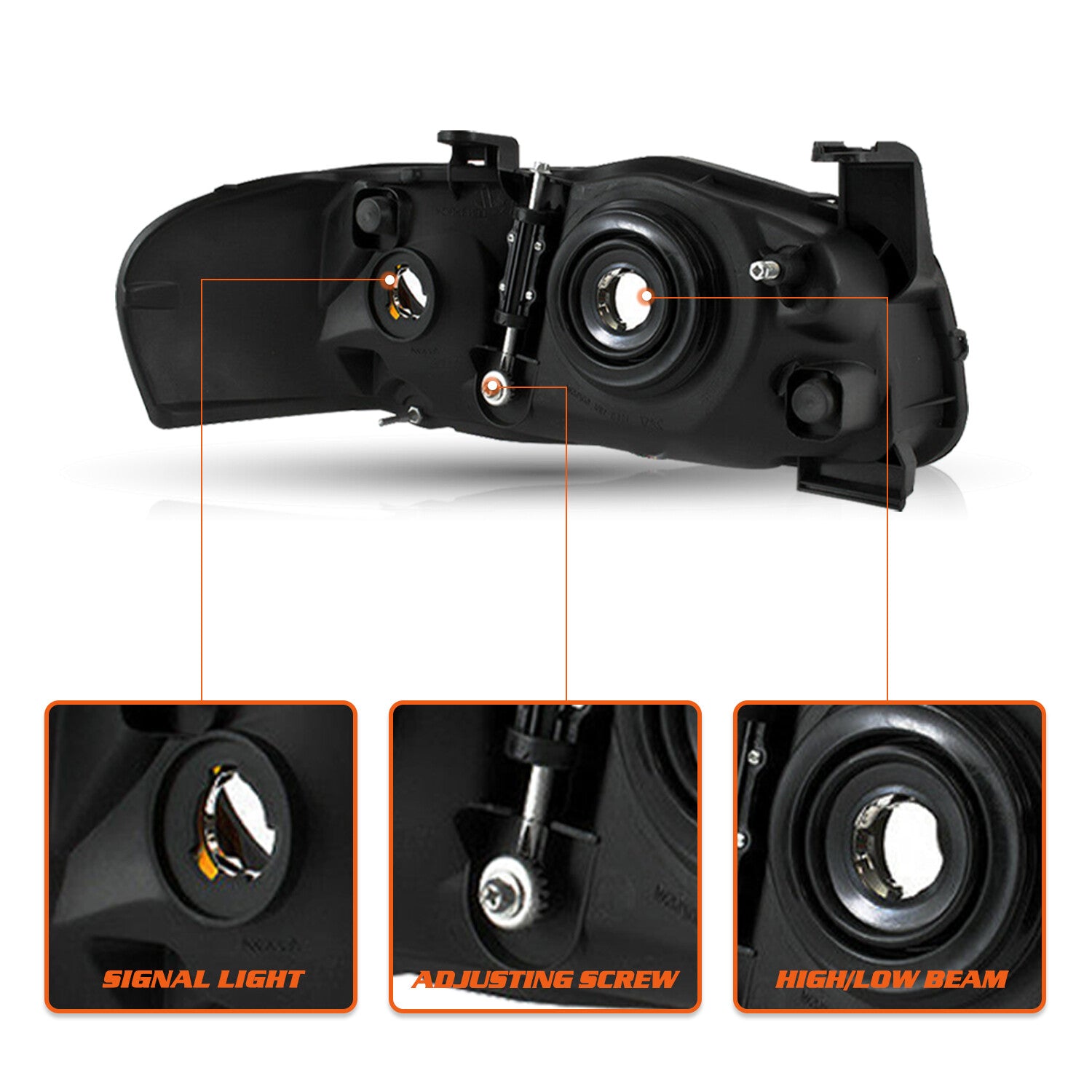 For 2004-2006 Nissan Sentra Base LE S XE SE-R 4Door Black Headlights Lamps Pair