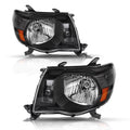 Fits 2005-2011 Toyota Tacoma Pickup Black Headlights Assembly Lamps Left+Right