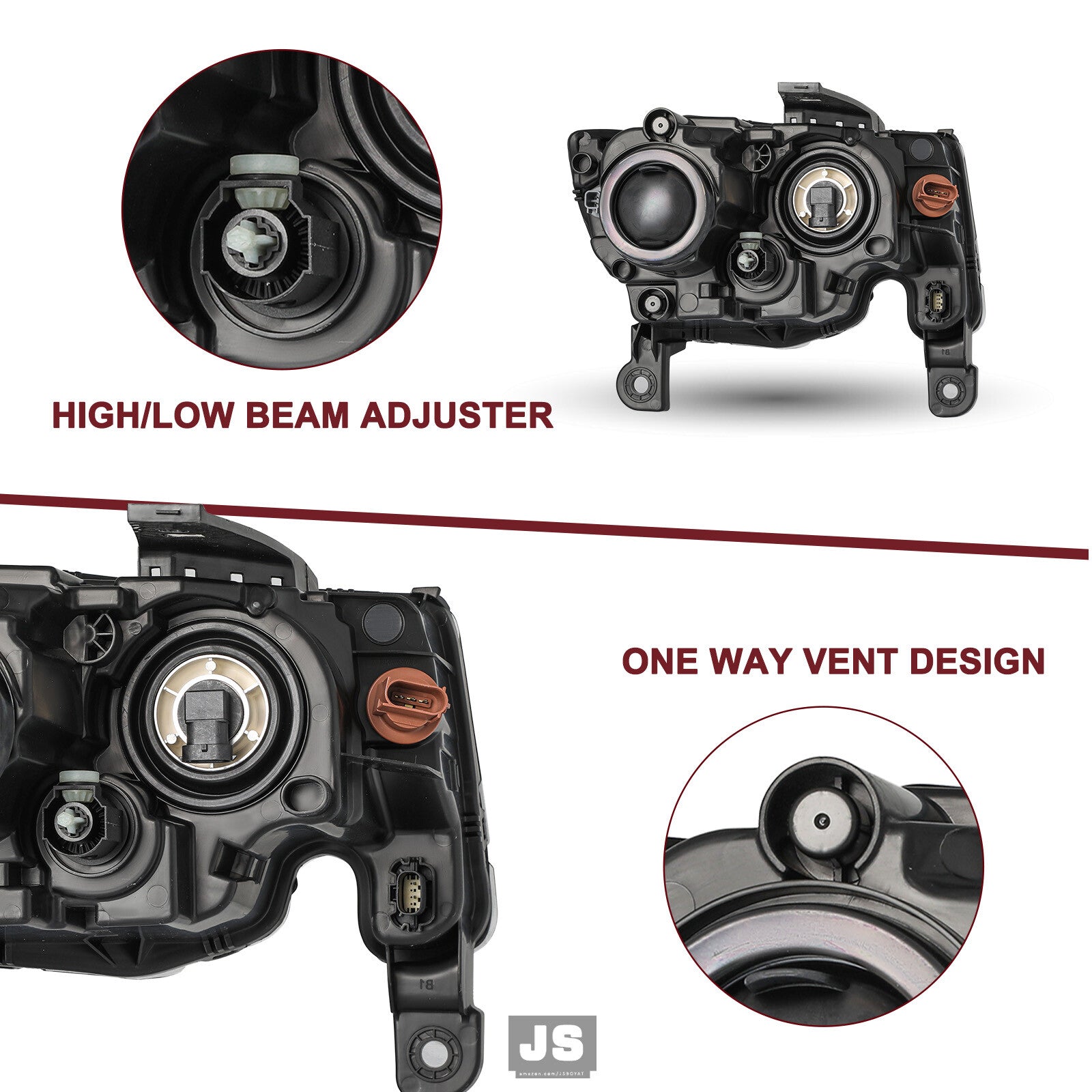 Chrome Trim Projector Halogen Headlight For 2017-2021 Jeep Grand Cherokee Left