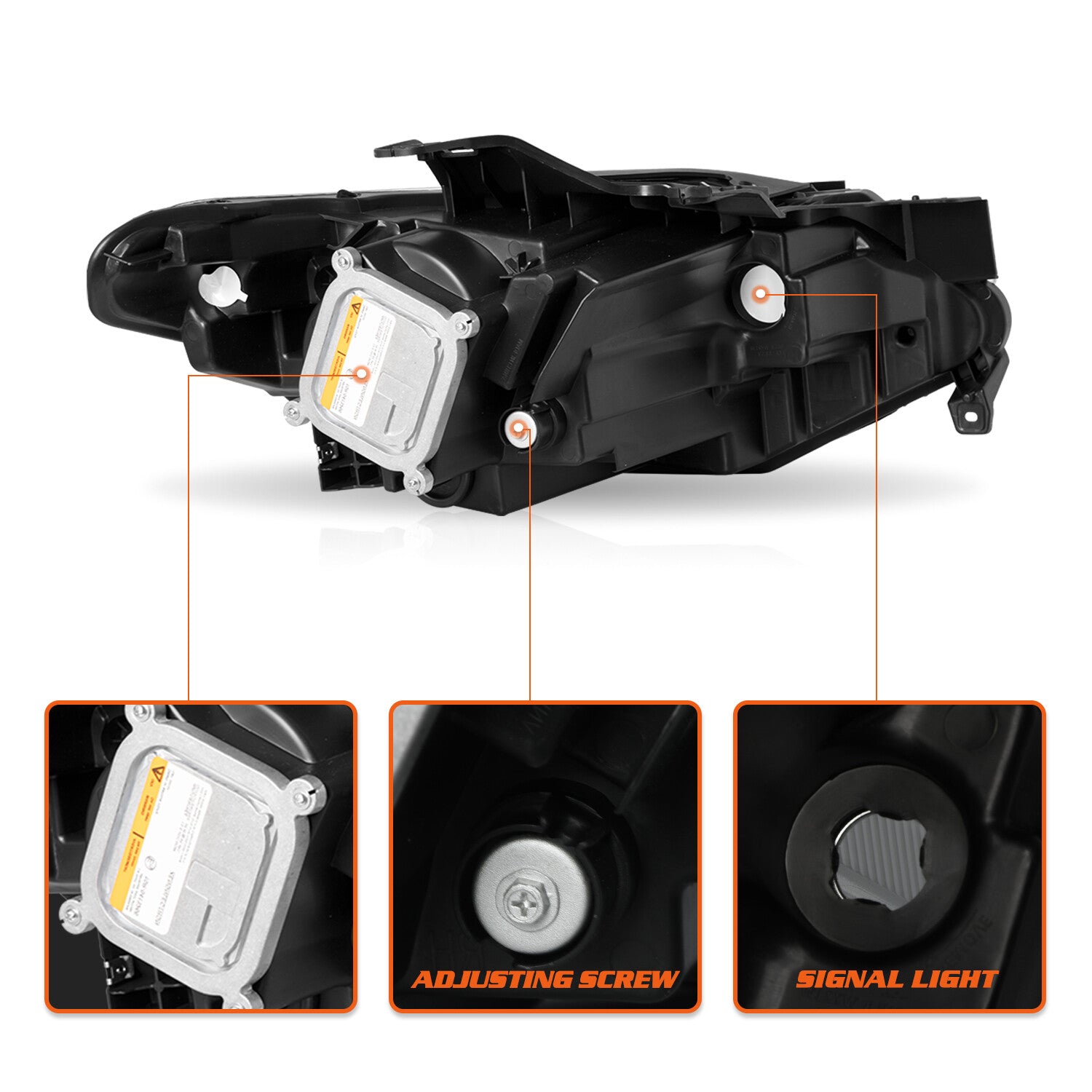 for 2018-2021 Chevy Traverse Chrome HID/Xenon Headlights Left Side w/ B Ballast