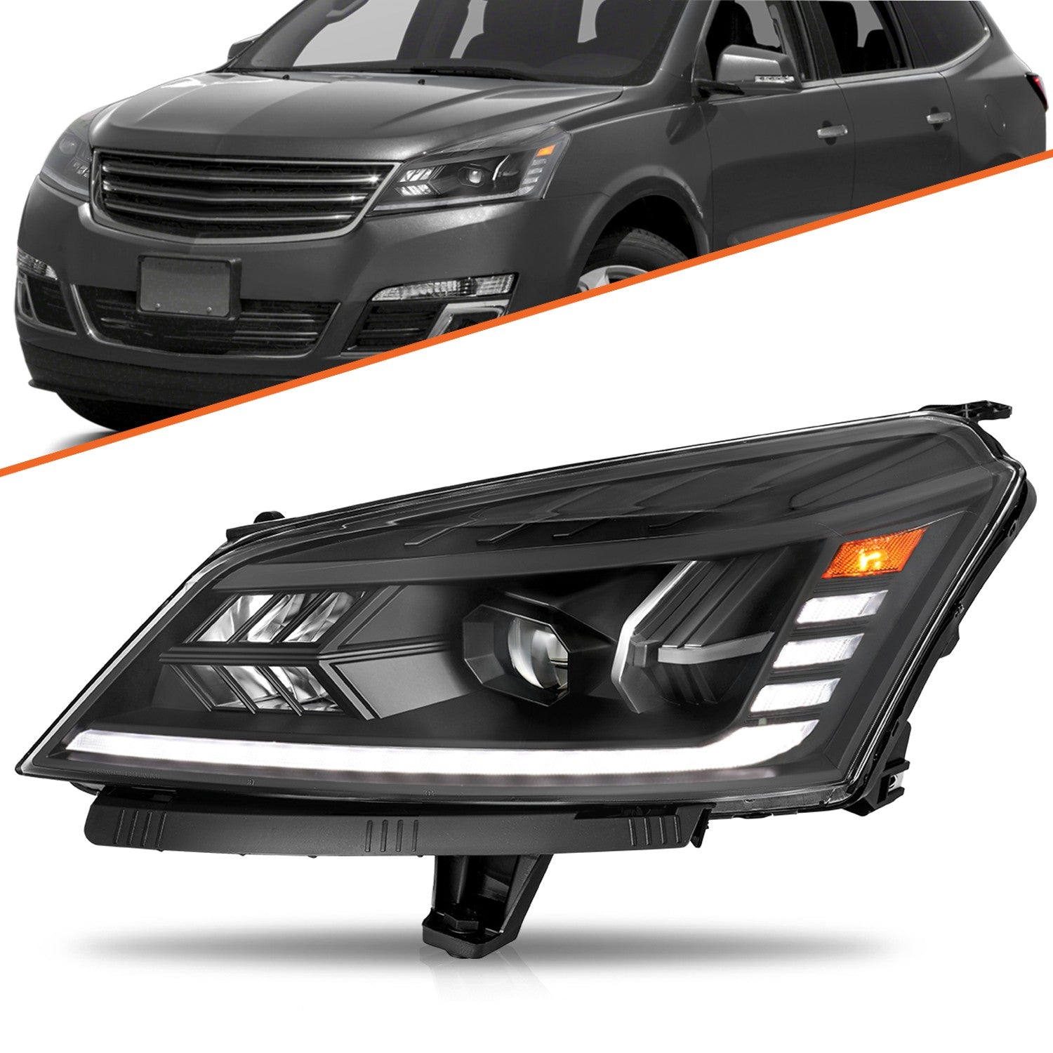 For 2013-2017 Chevy Traverse Headlamps Full Led Headlights Left & Right