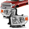 For 2014-2021 Toyota Tundra Headlights LED DRL Chrome Headlamp Pair Left+Right
