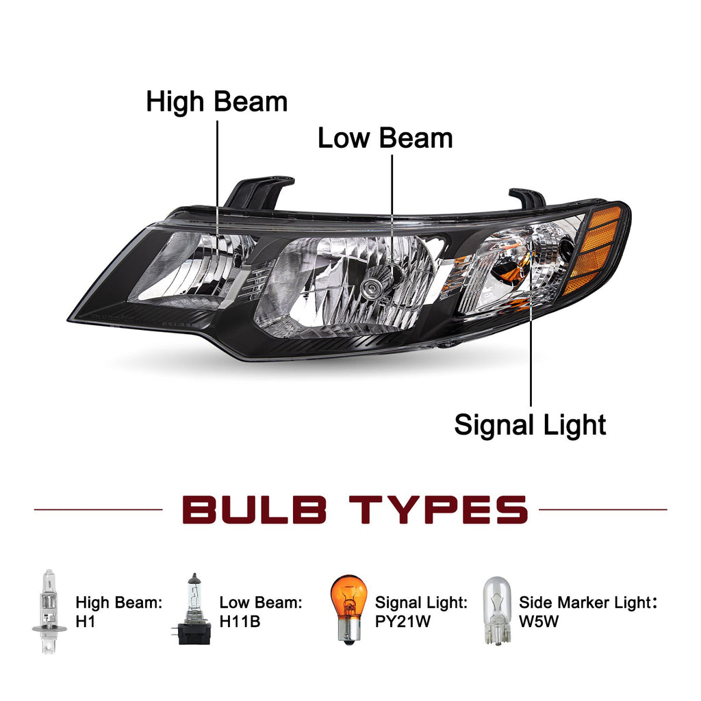 For 2010 2011 2012 2013 Kia Forte Koup Left Driver Halo Headlight