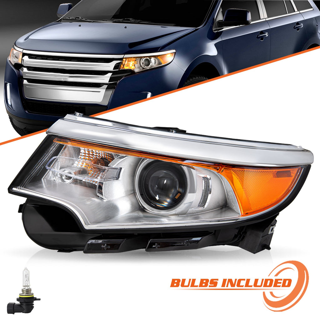 For 2011 2012 2013 2014 Ford Edge Halogen Left Driver Headlight Lamp w/Bulb 5Pin