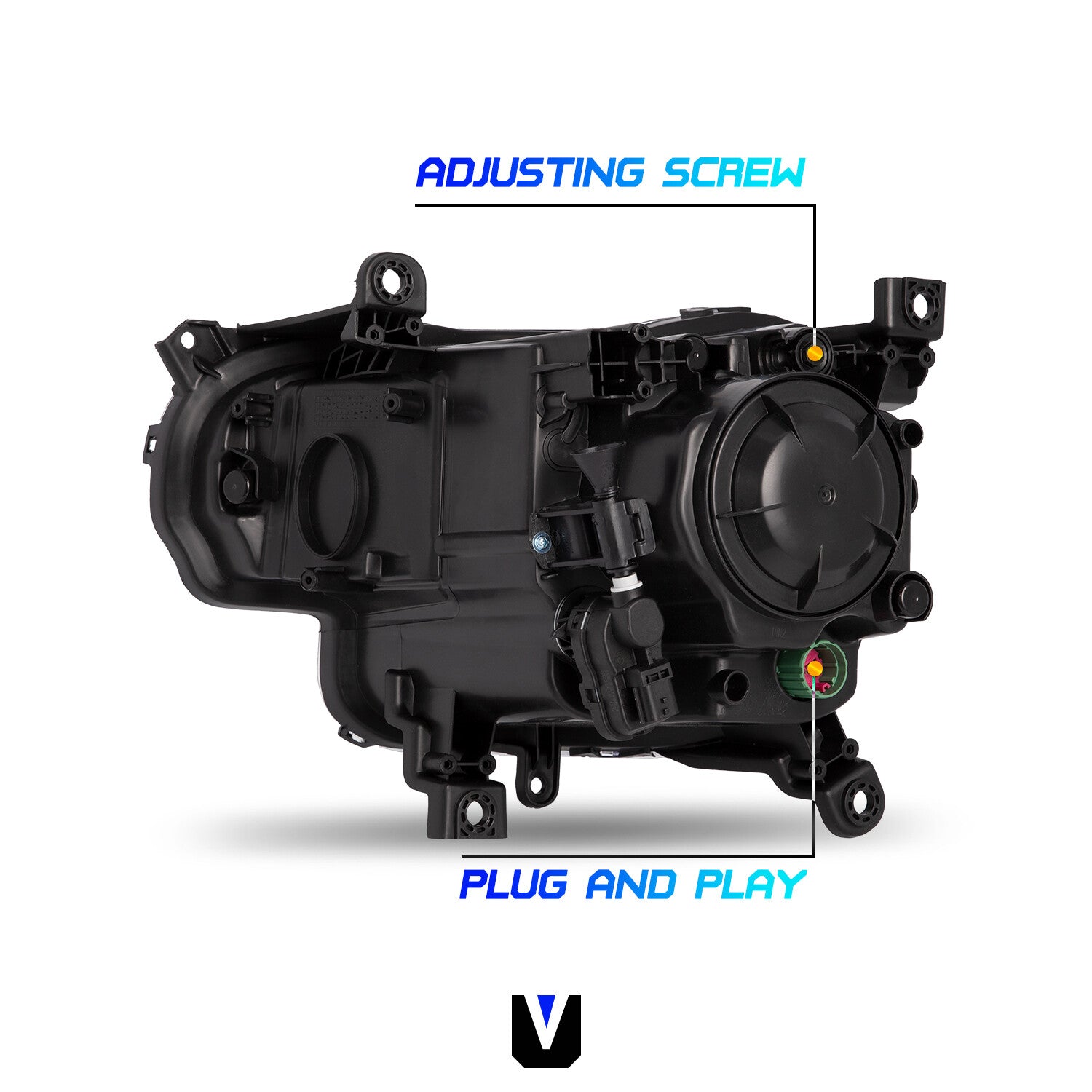 Fits 2014-2018 Jeep Cherokee Headlight Halogen Projector clear black LH+RH Lamp