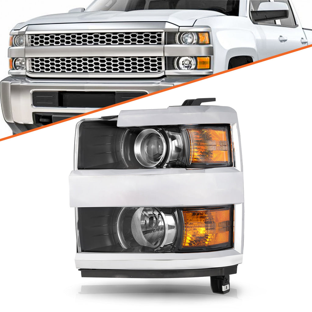 For 2015-2019 Chevy Silverado 2500 3500 HD Chrome Headlight Driver Left 15-19