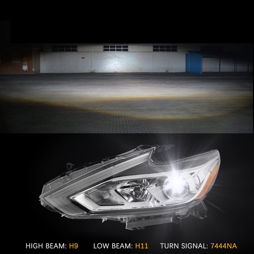 For 2016 2017 2018 Nissan Altima Halogen Left Driver Side Headlight w/o LED DRL