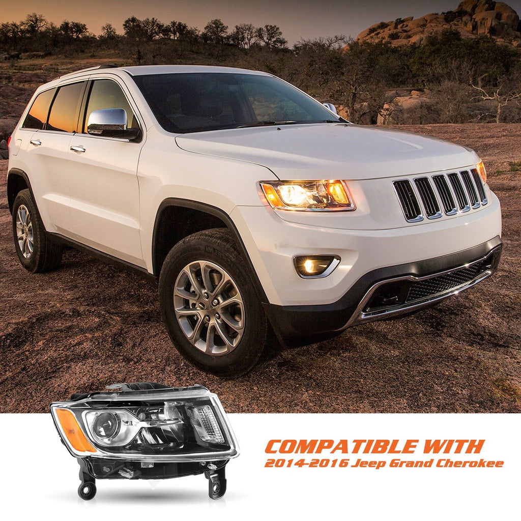 Right Passenger Headlight For Jeep Grand Cherokee 2014-16 Halogen HeadLamp
