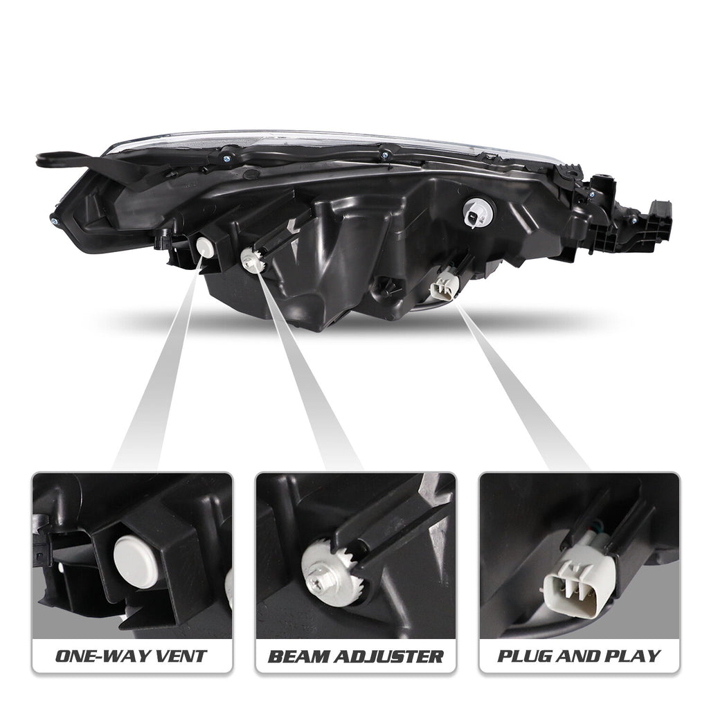 For 2017 2018 2019 Toyota Corolla SE XLE XSE Sedan 4Dr Headlights Headlamps Pair