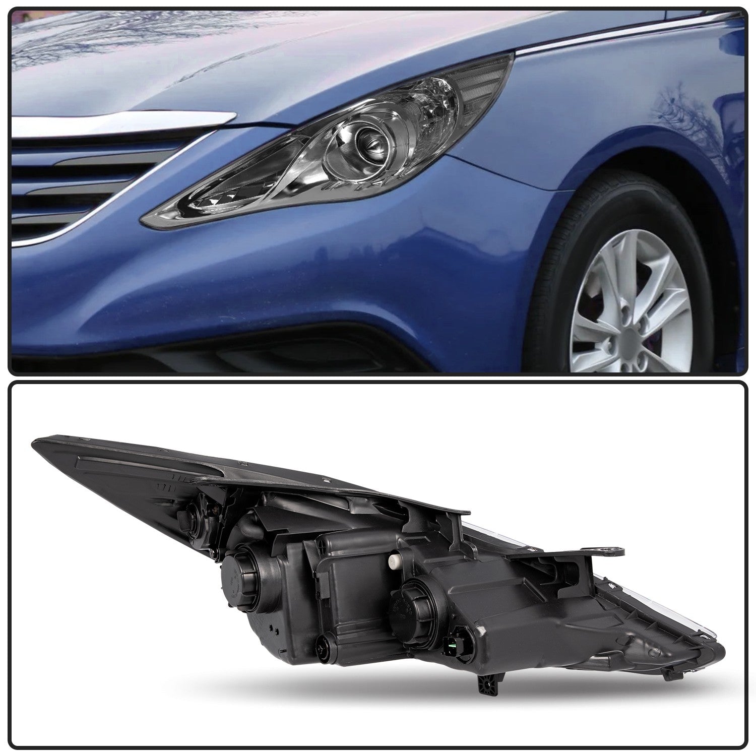 Smoke Housing For 2011 2012 2013 2014 Hyundai Sonata New Projector Headlight SET