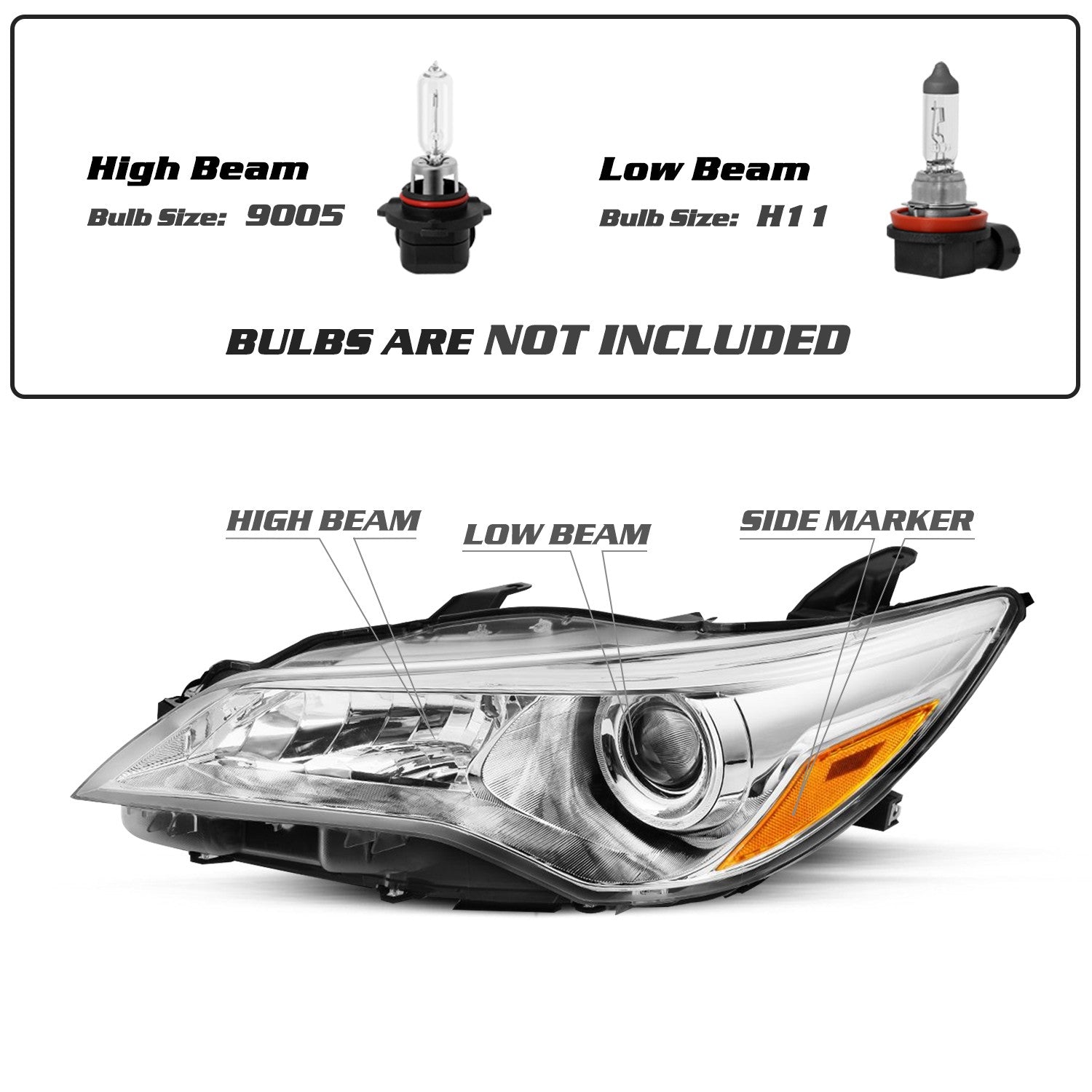 Headlights Headlamp For 2015 2016 2017 Toyota Camry LE SE XLE XSE Projector Pair