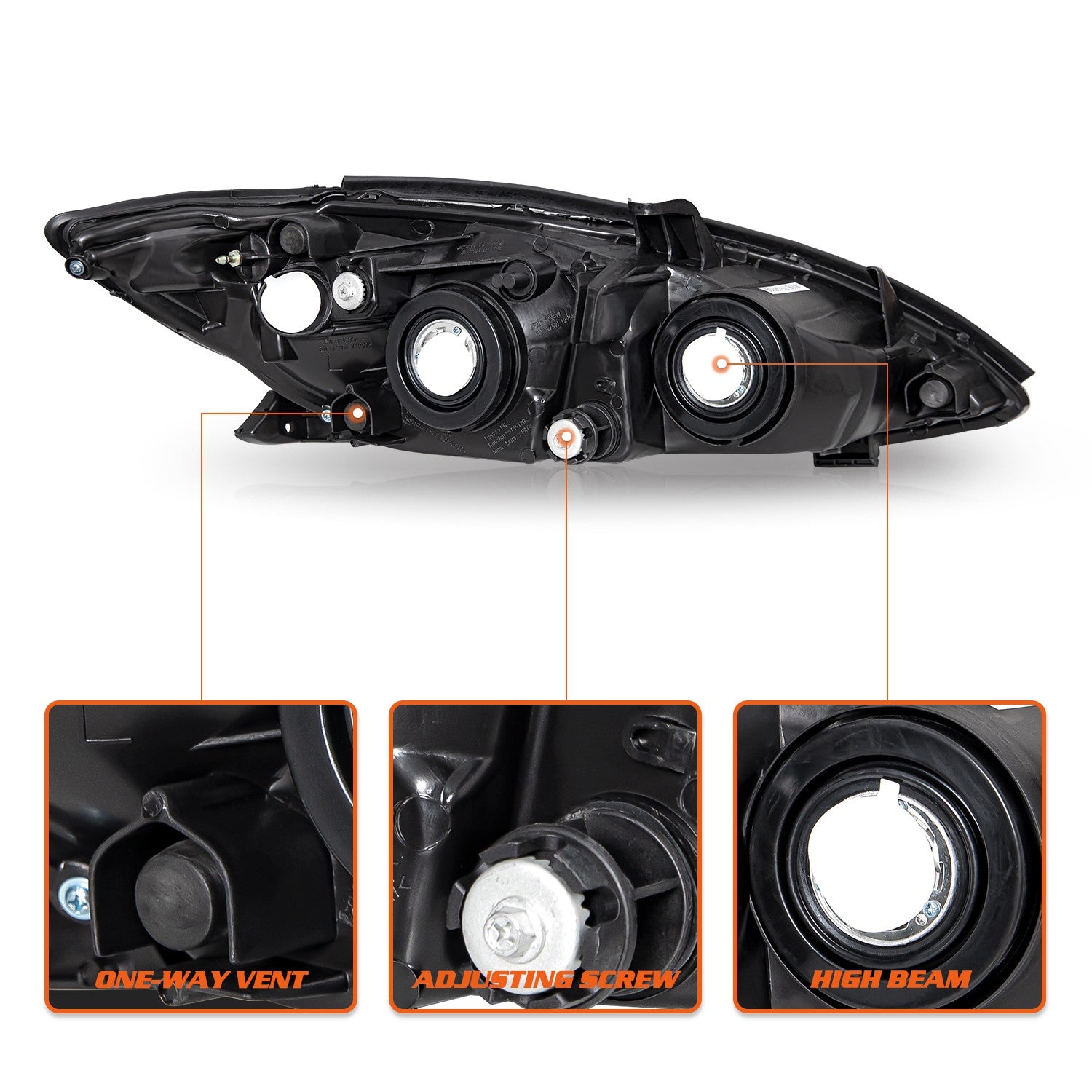 For 2002 2003 2004 Toyota Camry Halo Chrome Clear Headlights Assembly Left+Right