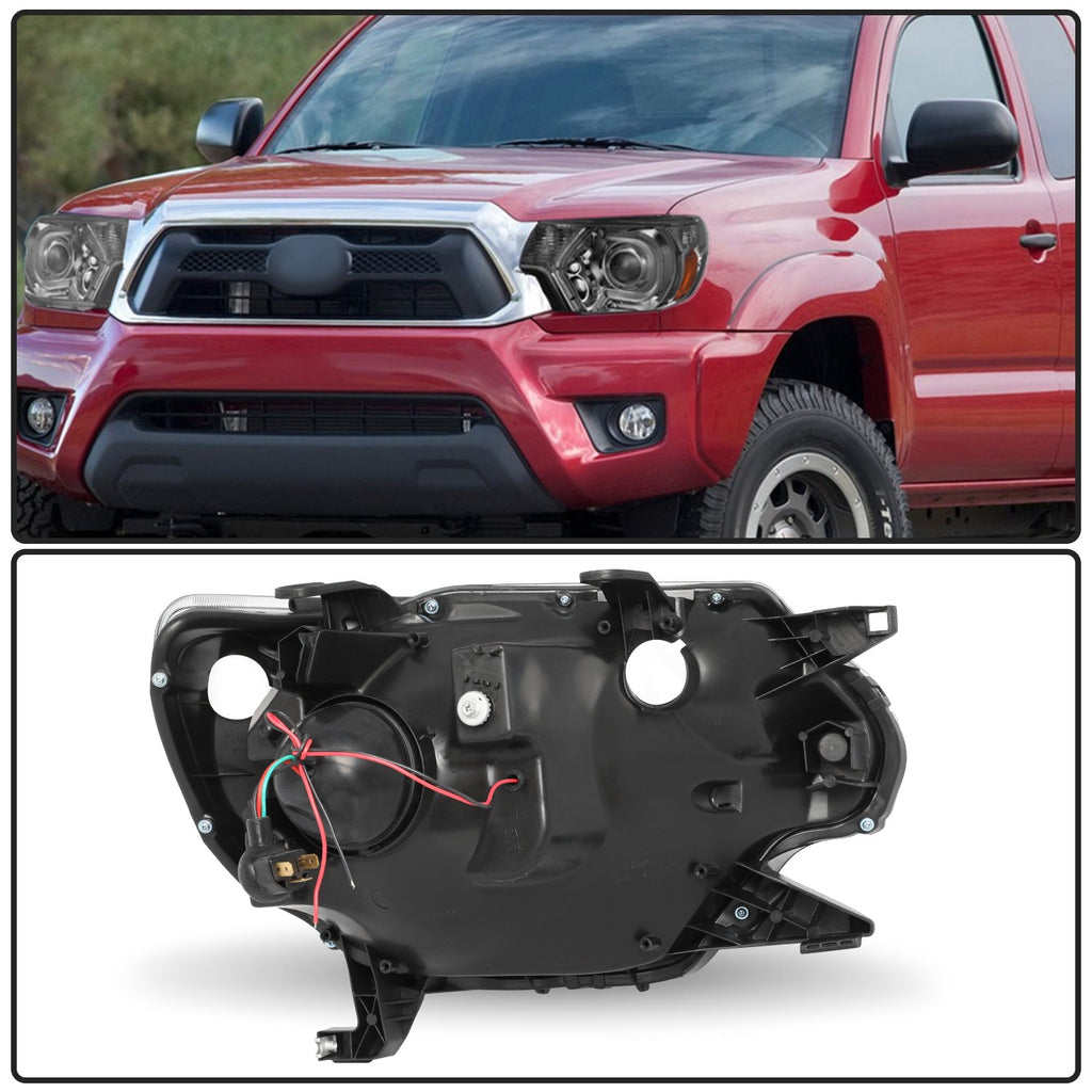 For 2012-2015 Toyota Tacoma LED DRL SMOKE Amber W/B Lamps Headlights Assembly