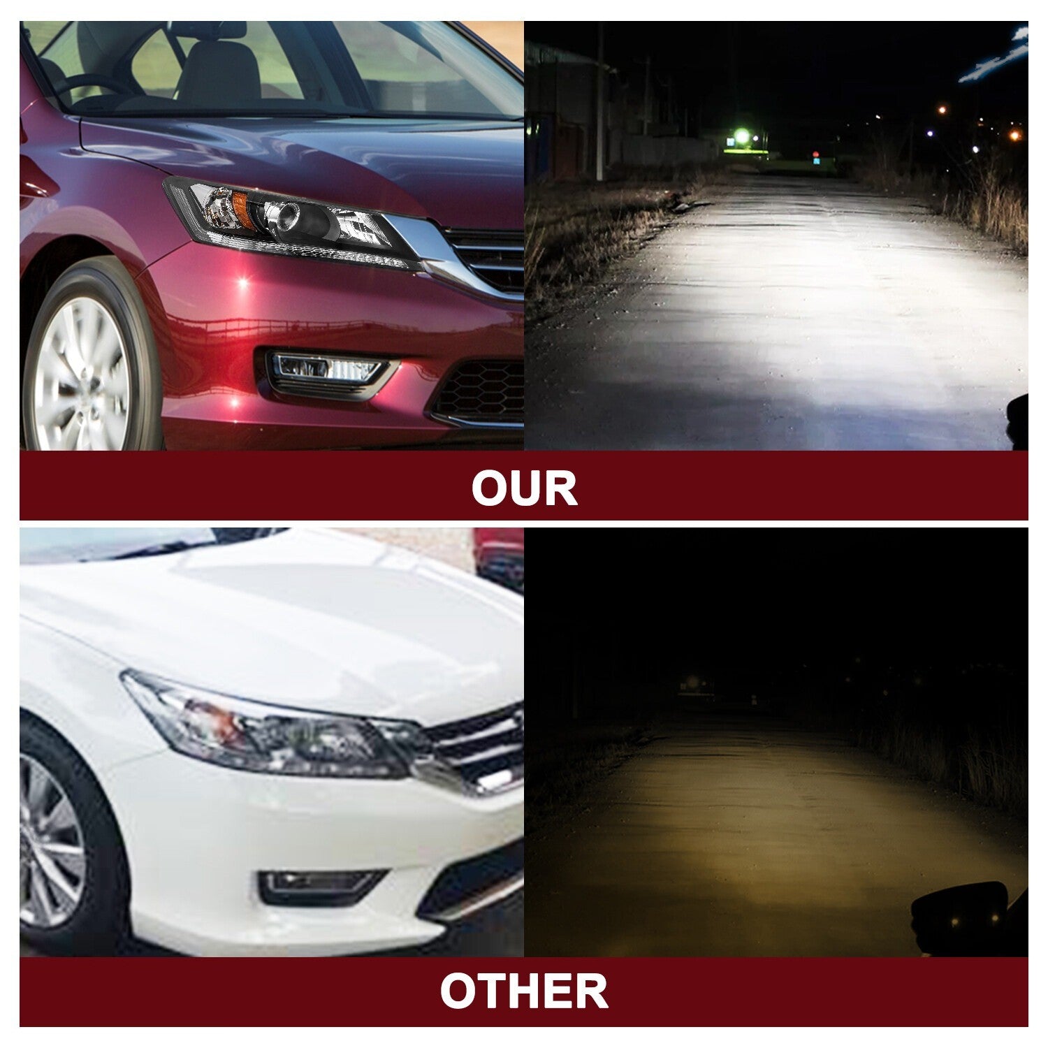 For 2013-2015 Honda Accord Sedan w/o DRL Projector Halogen Headlights Assembly