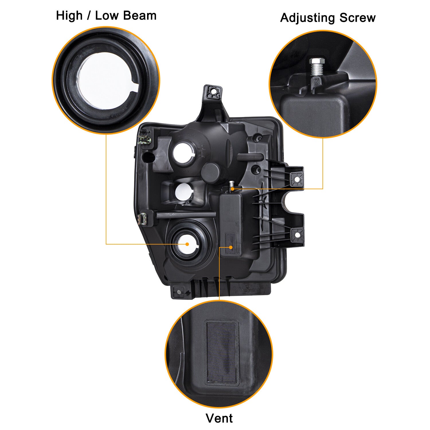 For 2008-2010 Ford F250 F350 F450 F550 Super Duty Smoke Headlights lamps Set