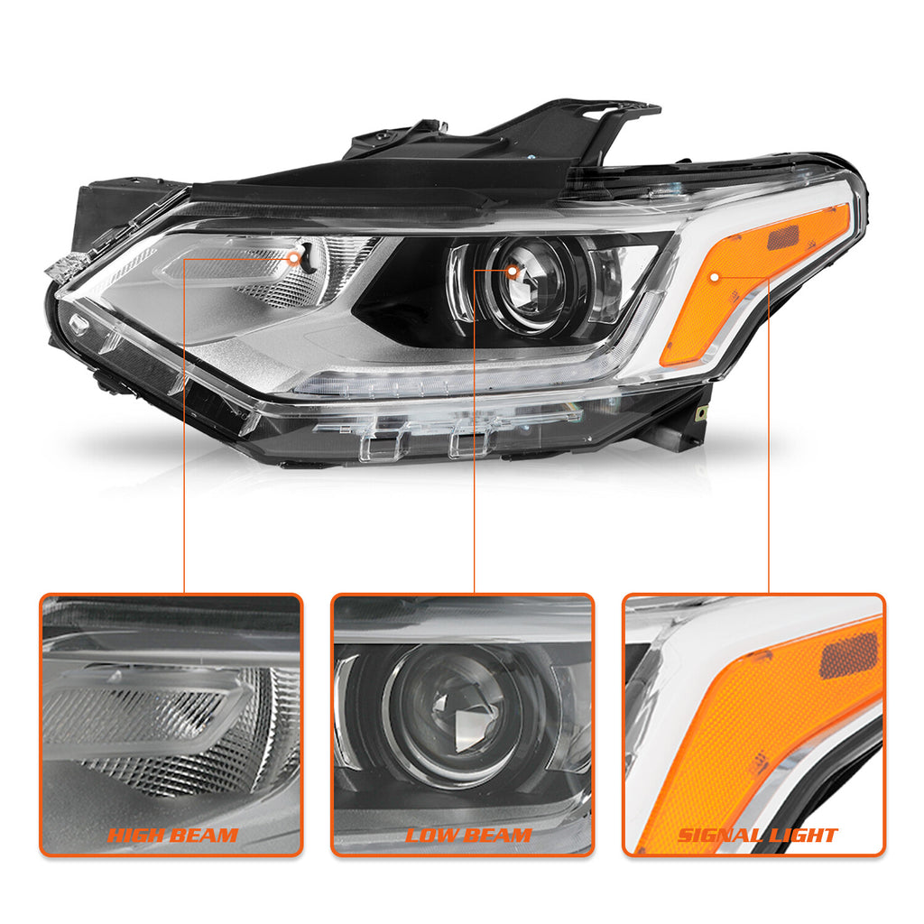 for 2018-2021 Chevy Traverse Chrome HID/Xenon Headlights Left Side w/ B Ballast