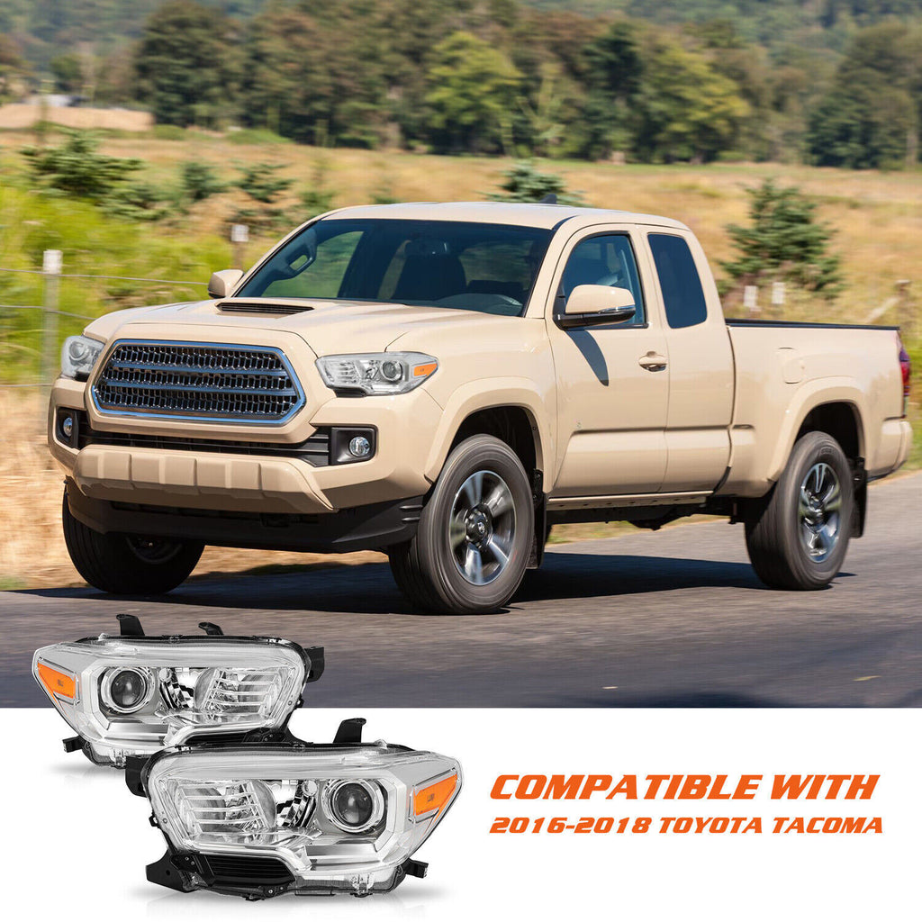 For 2016-2022 Toyota Tacoma SR/SR5 Halogen w/o DRL Headlights 16-22 Headlamps