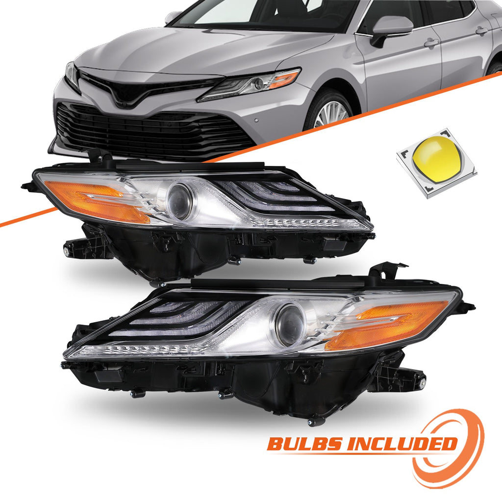 For 2018 2019 2020 Toyota Camry XLE XSE LED Headlights Assembly Driver Passenger