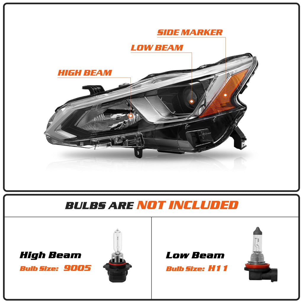 For 2019-2020 Nissan Altima S SL 4DR Halogen Left Driver Side Headlight Headlamp