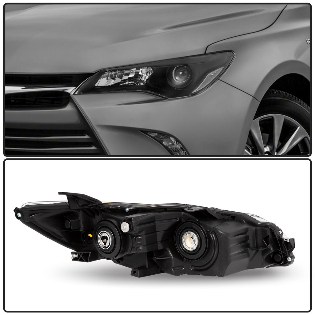 Headlights For 2015 2016 2017 Toyota Camry LE SE Black Left+Right Halogen Lamp