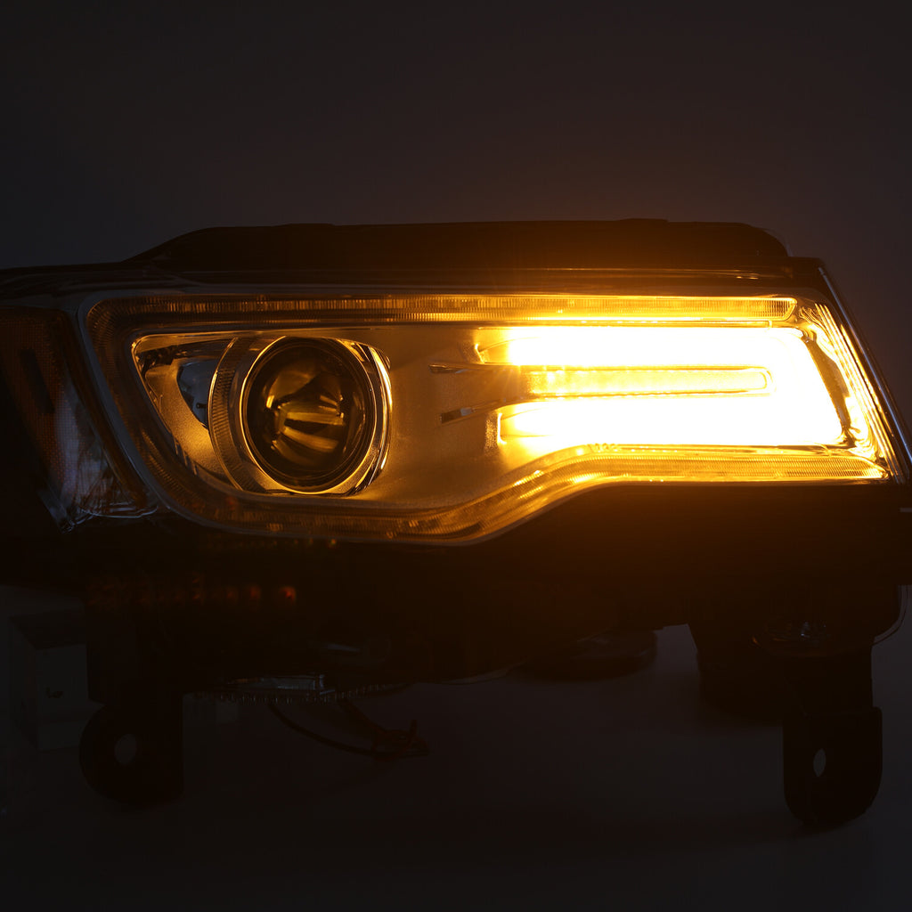 For 2014-2021 Jeep Grand Cherokee Chrome HID Headlight w/BALLAST&BULBS Lamp RH