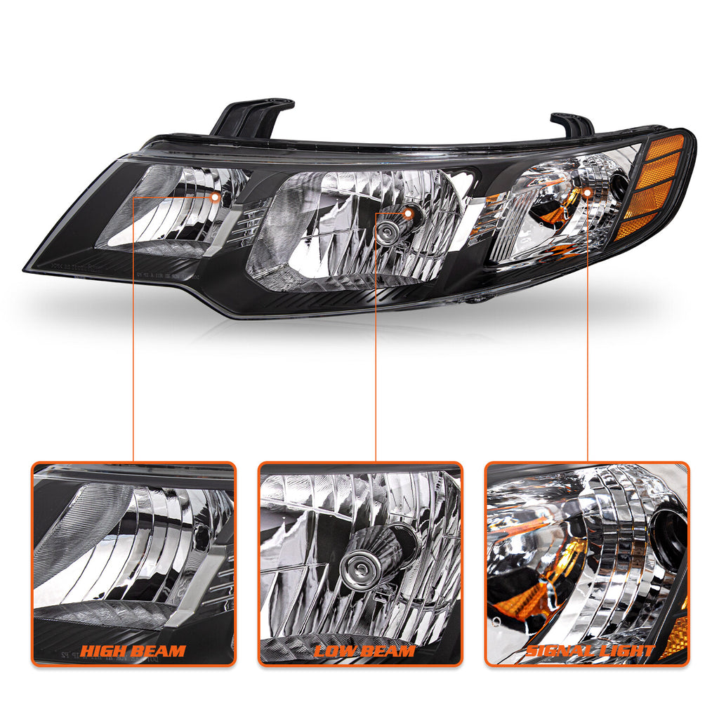 Fits 2010 2011 2012 2013 Kia Forte Headlights Halogen Headlamps Left+Right