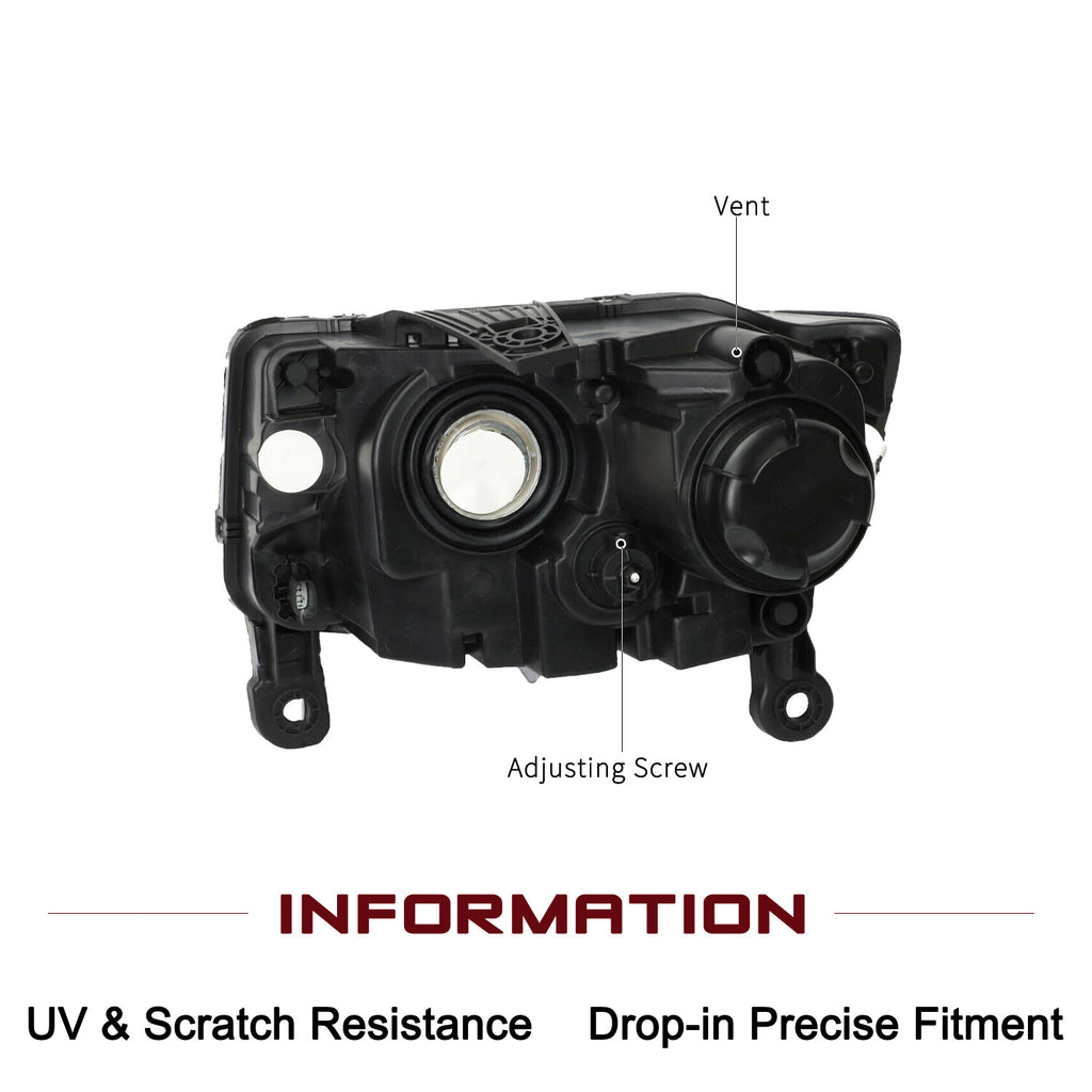 Chrome For 2014-2016 Jeep Grand Cherokee Projector Headlights Left+Right pairs