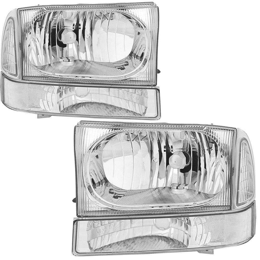 Fit 1999-2004 Ford Super Duty F250/350/450/550/ 00-04 Excursion Headlights 4PCS