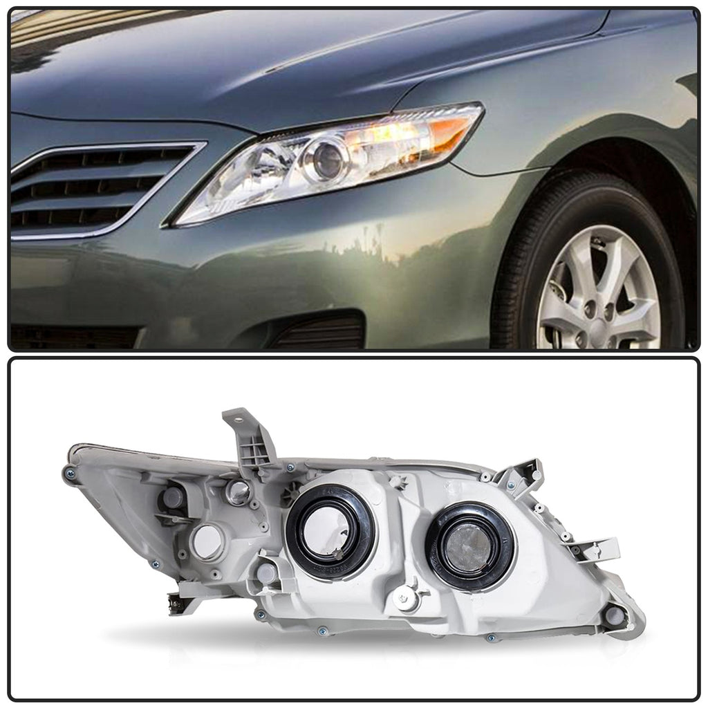 Driver Headlight Reflector For 2010-2011 Toyota Camry Sedan 4-Door Chrome Clear
