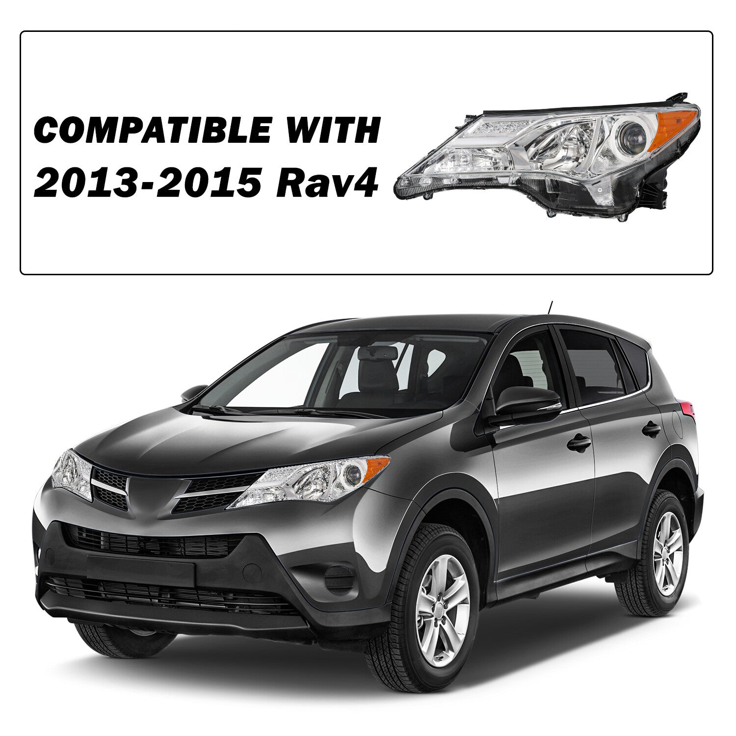 For 2013 2014 2015 Toyota RAV4 RAV-4 Headlights Assembly Pair Set LH+RH