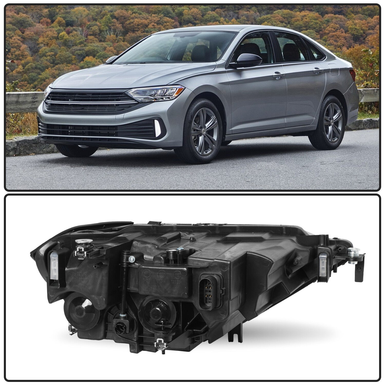 For 2019-2023 Volkswagen Jetta Non-Projector LED Headlights Assembly Right&Left