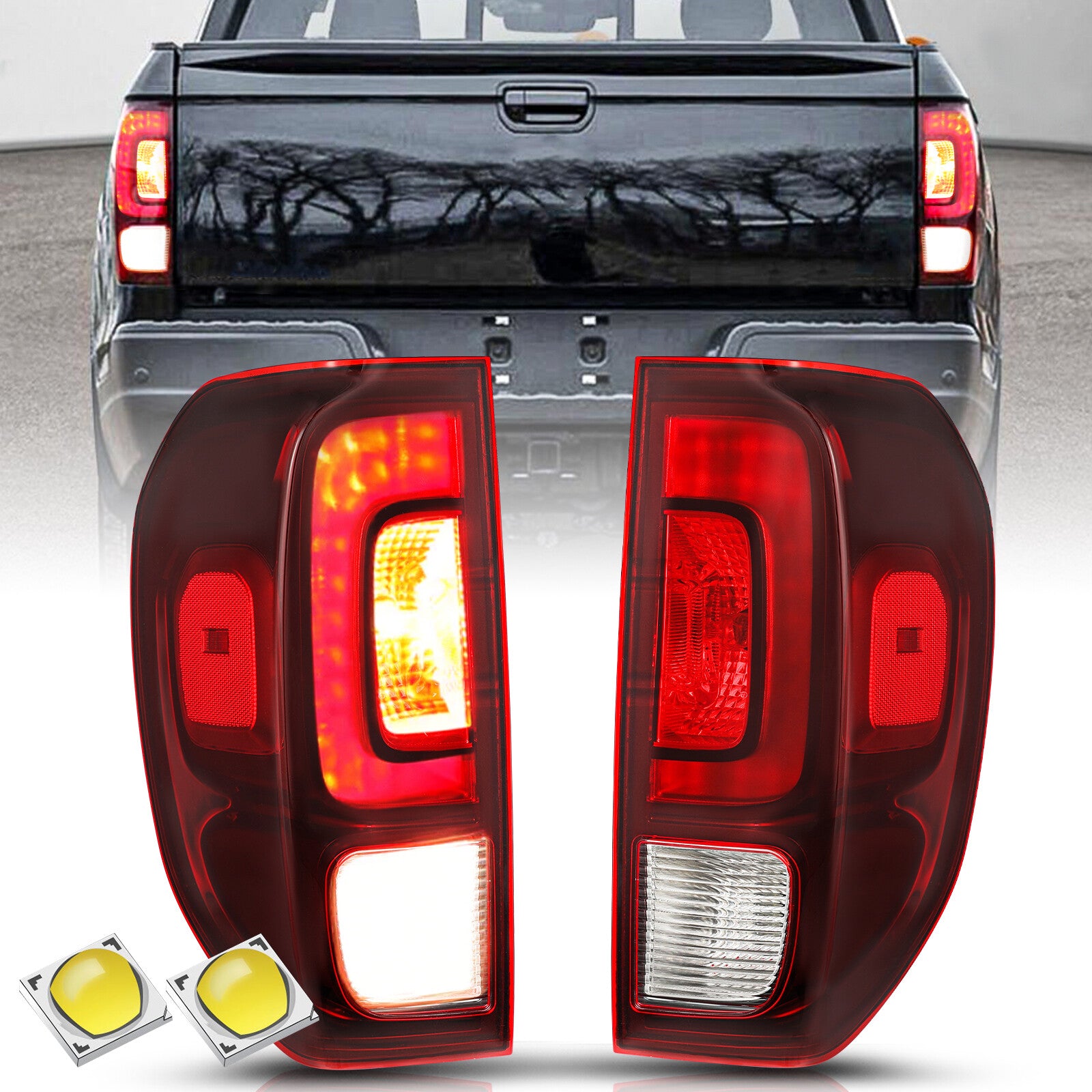 For 2017-2023 Honda Ridgeline OE Style Red Tail Brake Lights Assembly Pair