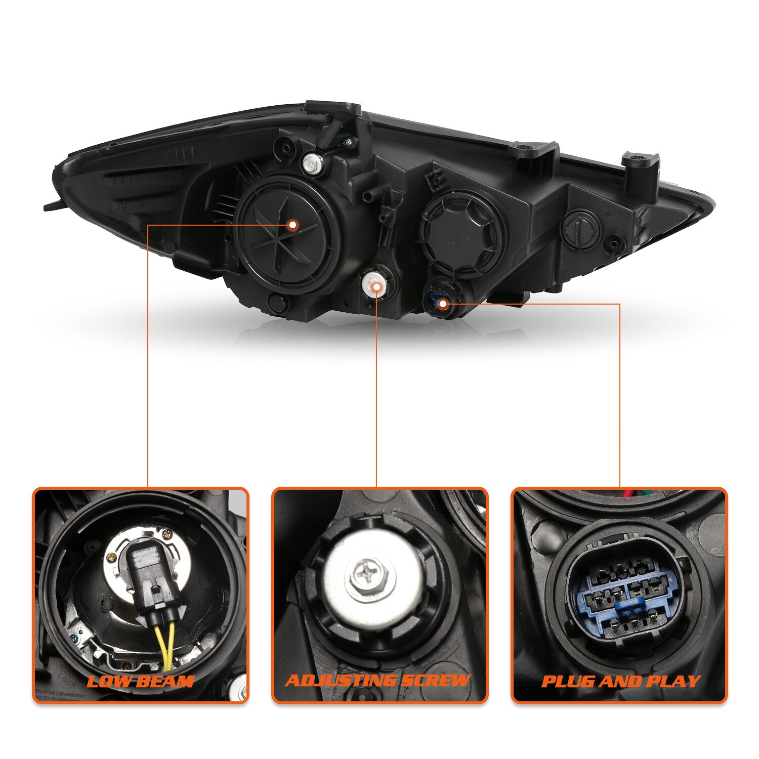 For 2017 2018 Hyundai Elantra Halogen L+R Pairs Headlights Assembly Headlamp W/B